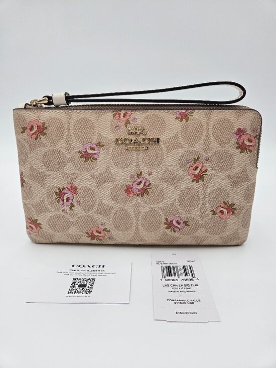 Coach Handbags - STEAL!!🔥COACH Corner Zip Wristlet In Signature Canvas | Floral Print